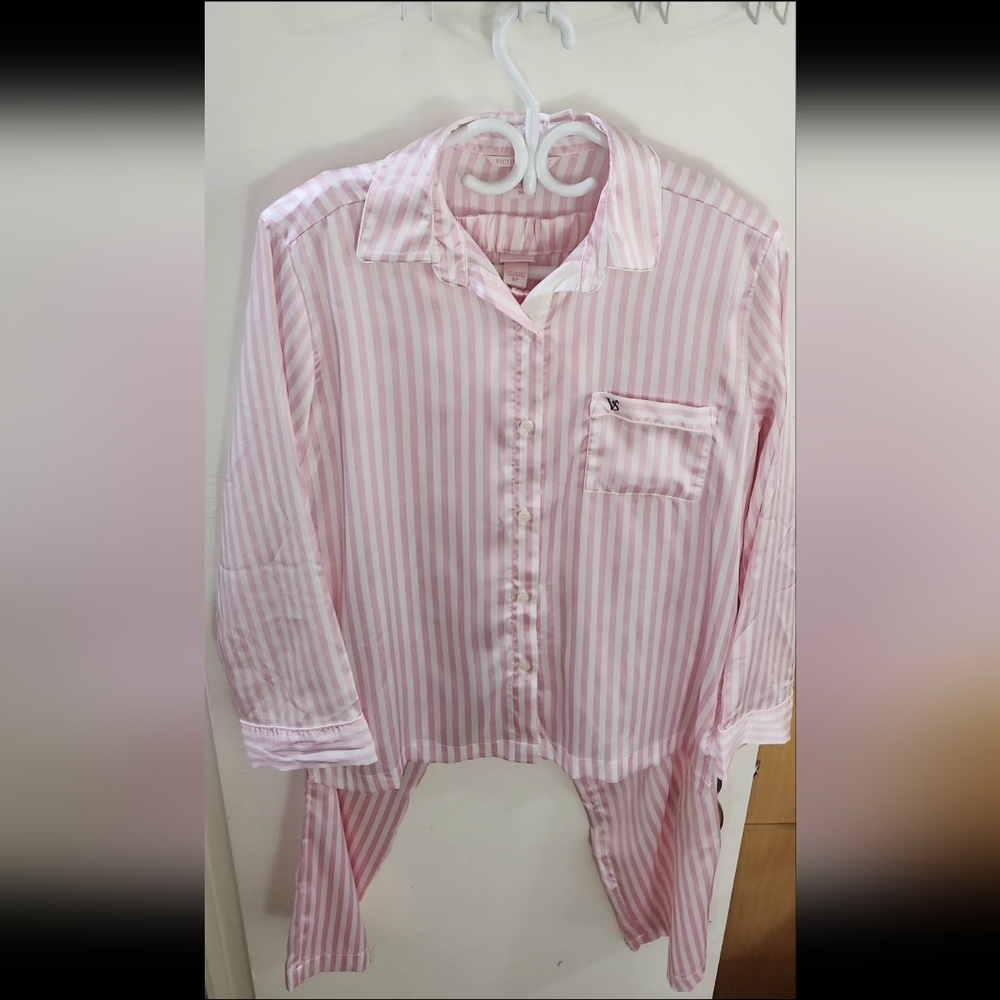 Victoria's Secret Satin Striped Pajama Set (Retired) Total Qty 2 Pieces
